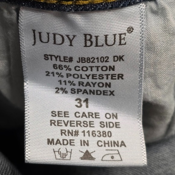 Judy Blue Size 31 Relaxed Fit Jeans Medium/Dark Wash Stretch Comfort JB82102 - Picture 6 of 10